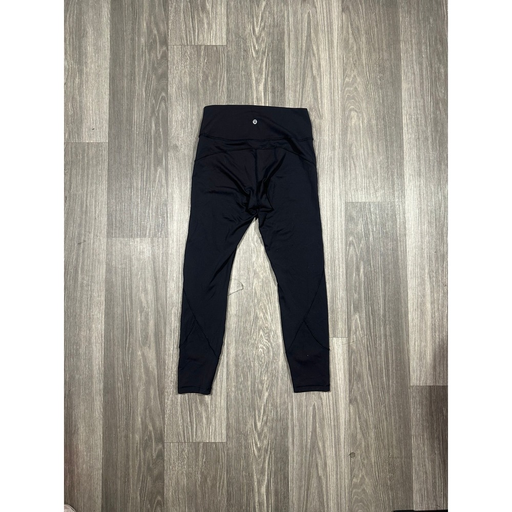 Lululemon High Rise Athletic Leggings Black Pocket Yoga Pants Womens